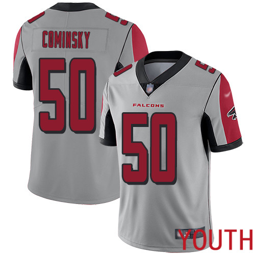 Atlanta Falcons Limited Silver Youth John Cominsky Jersey NFL Football #50 Inverted Legend